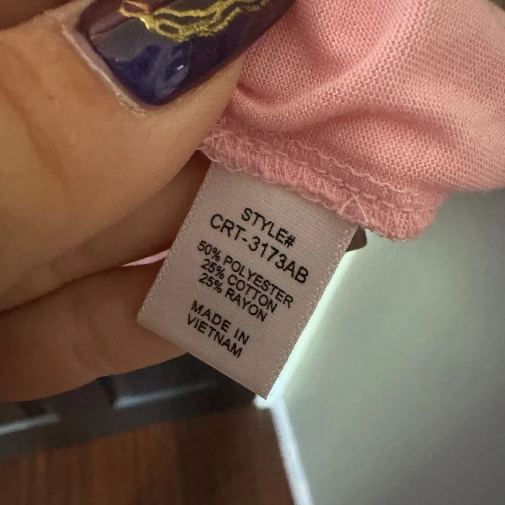 Womens Oversized Pocket Tee Light Pink Small - Picture 3 of 4